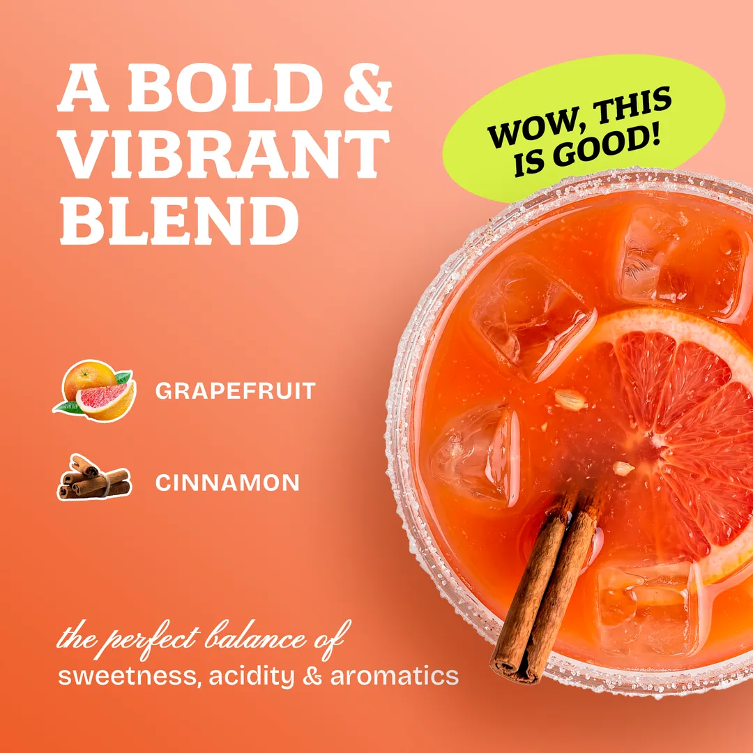 Craft Cartel Grapefruit & Cinnamon Cocktail Syrup Mixer | 16oz | Craft Cocktail & Mocktail Mix