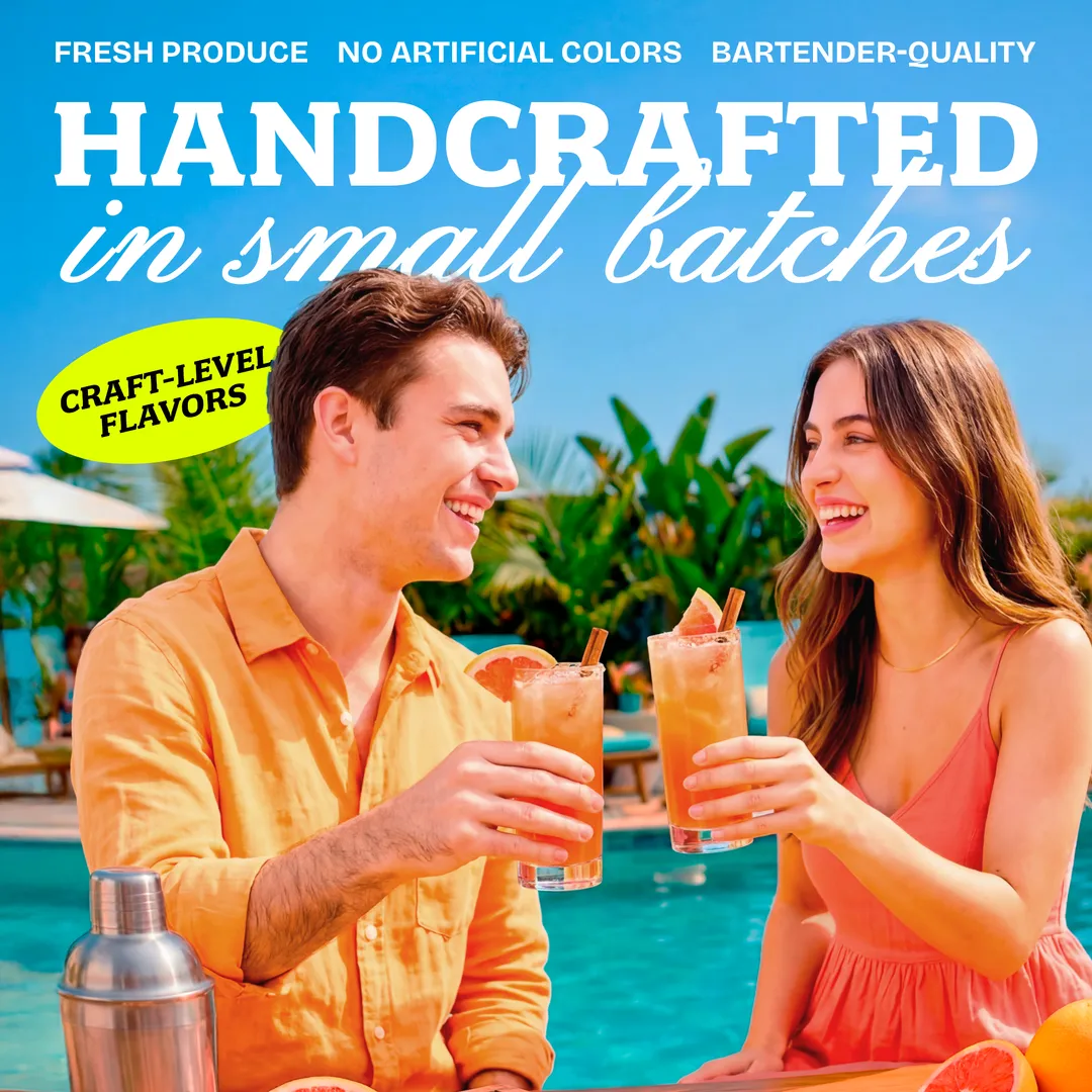 Craft Cartel Grapefruit & Cinnamon Cocktail Syrup Mixer | 16oz | Craft Cocktail & Mocktail Mix