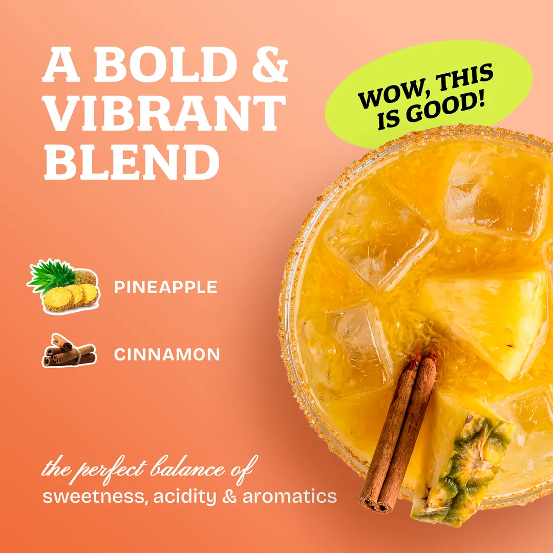 Craft Cartel Pineapple & Cinnamon Cocktail Syrup Mixer | 16oz | Craft Cocktail & Mocktail Mix