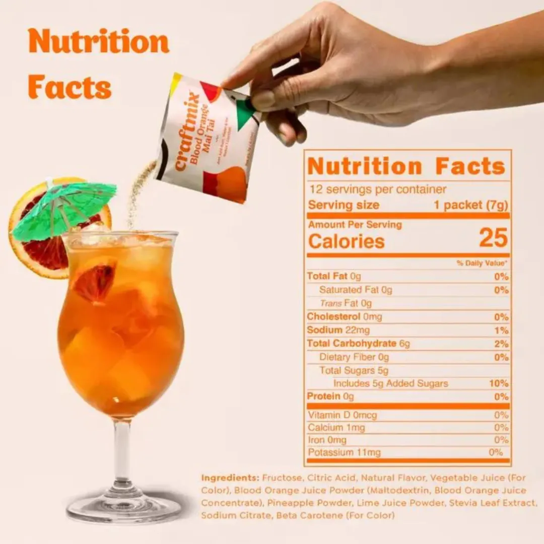 Blood Orange Mai Tai Cocktail / Mocktail Mixer - 24ct Caddy