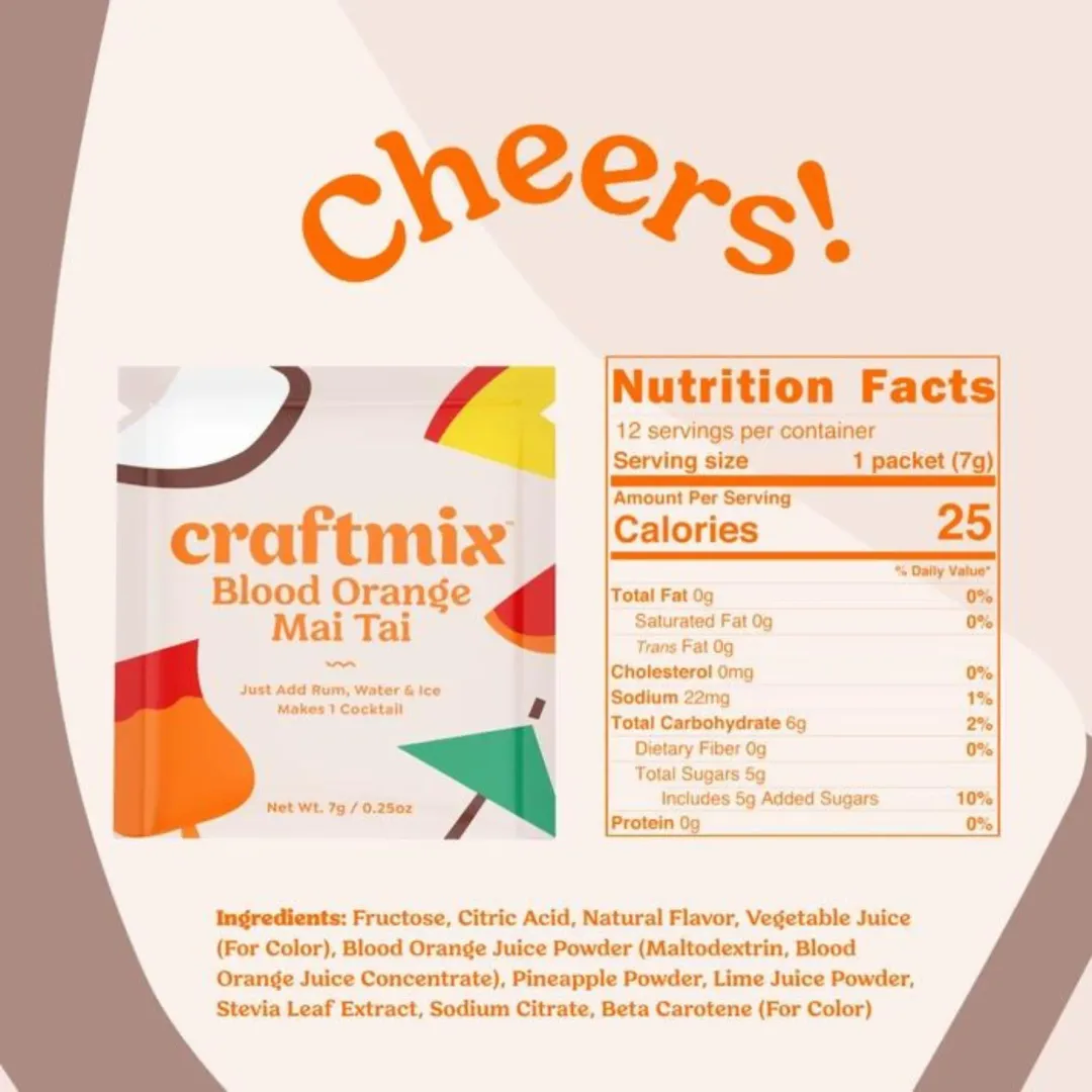 Blood Orange Mai Tai Mixer - Single Packets / Caddy Refills