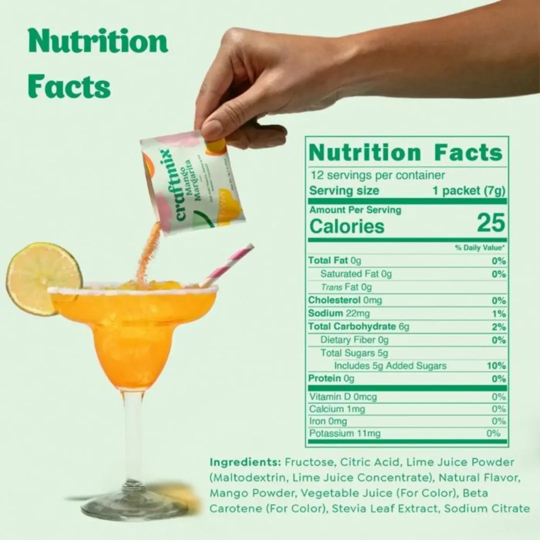 Mango Margarita Cocktail Mixer - 6 Servings Multipack