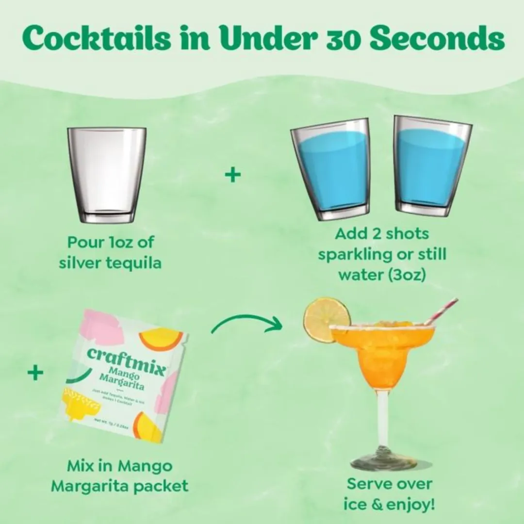 Mango Margarita Cocktail Mixer - 6 Servings Multipack