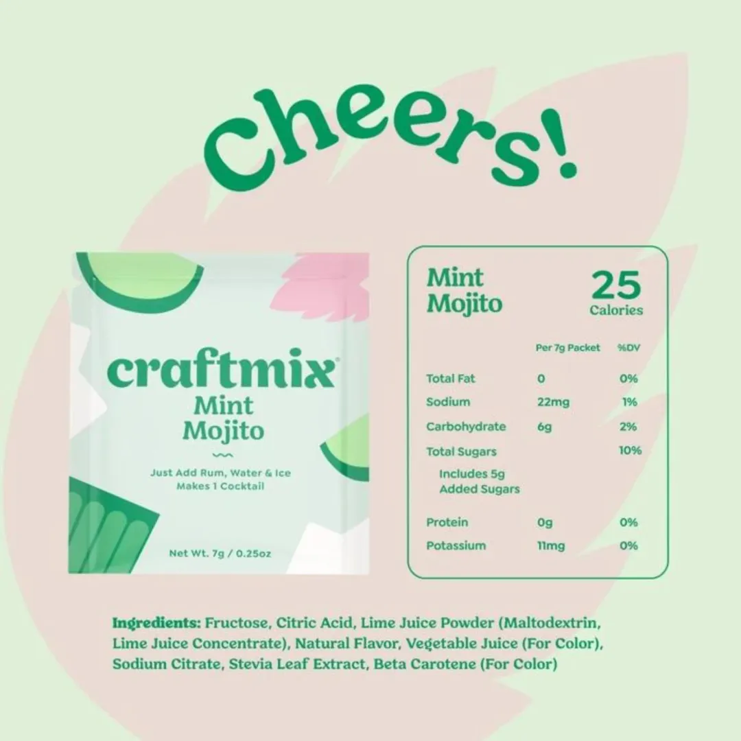 Mint Mojito Cocktail / Mocktail Mixer - 12 Servings Multipack