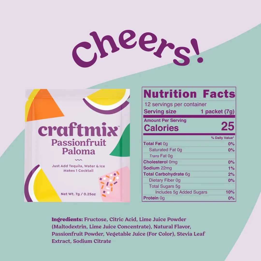 Passionfruit Paloma Cocktail Mixer - 12 Servings Multipack