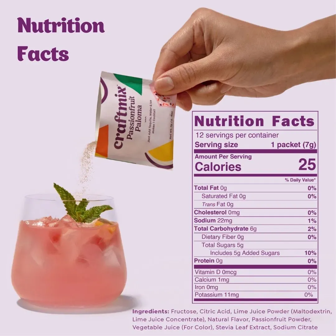 Passionfruit Paloma Cocktail / Mocktail Mixer - 24ct Caddy