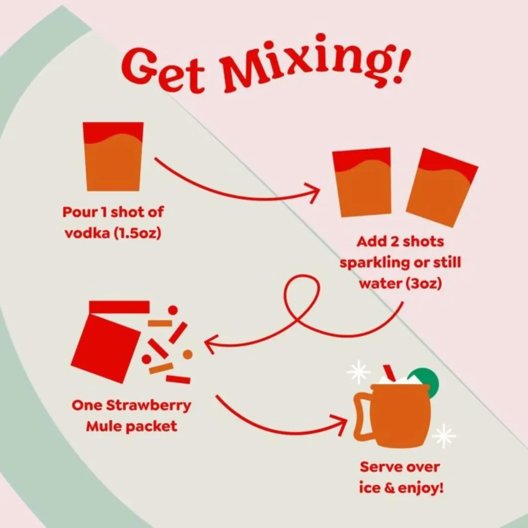 Strawberry Mule Cocktail Mixer - 12 Servings Multipack