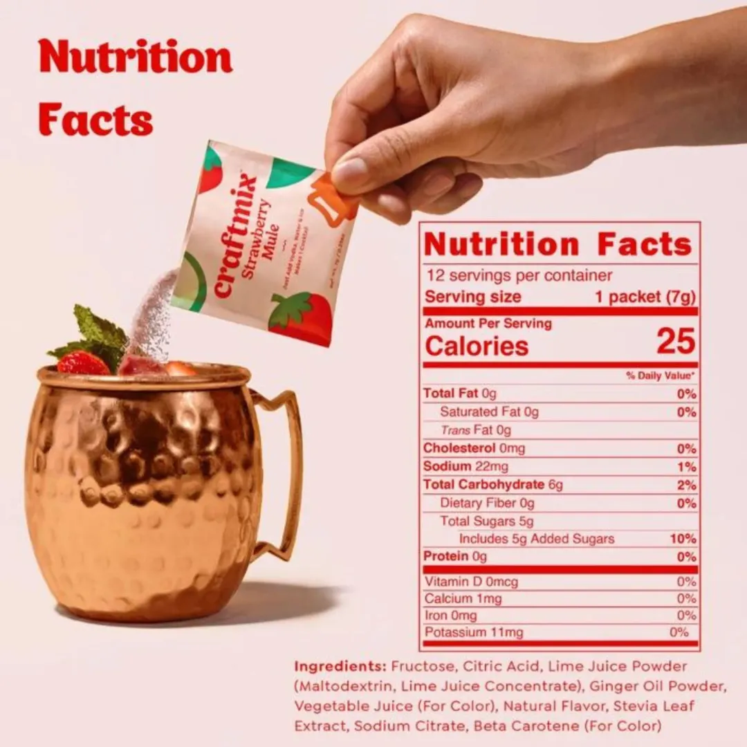 Strawberry Mule Cocktail Mixer - 6 Servings Multipack