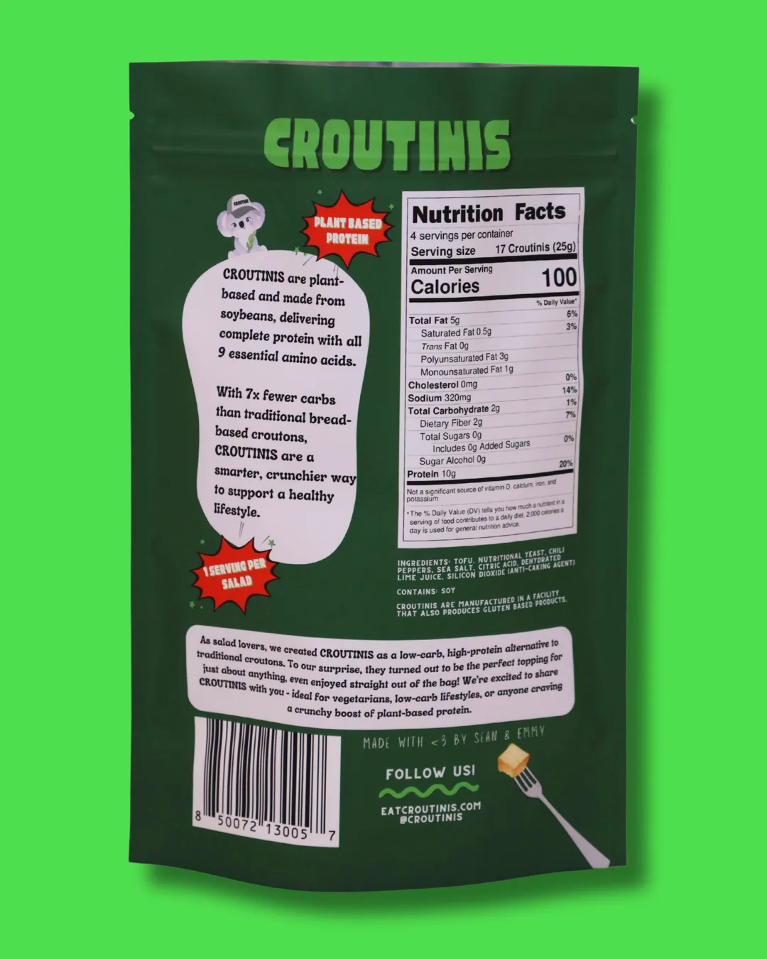 Chili Lime Crouton - High Protein, Low Carb & Gluten Free, Pantry Size 3.5oz Bags
