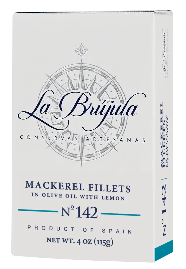 La Brujula Mackerel Fillets with Lemon - 4.1oz tin