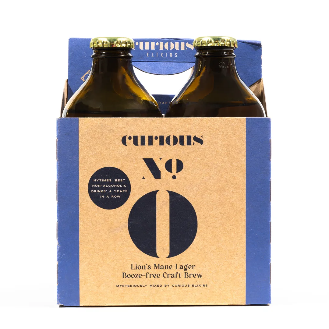 Curious Zero Lion's Mane Lager • Booze-Free Craft Brew