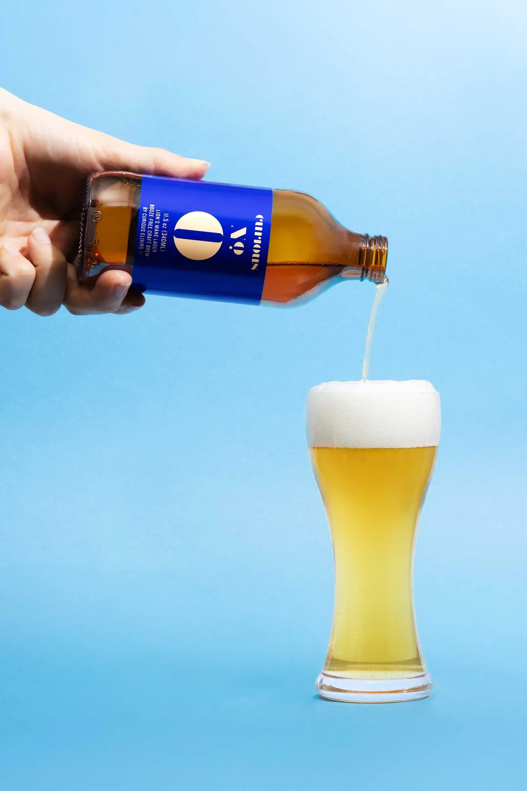 Curious Zero Lion's Mane Lager • Booze-Free Craft Brew