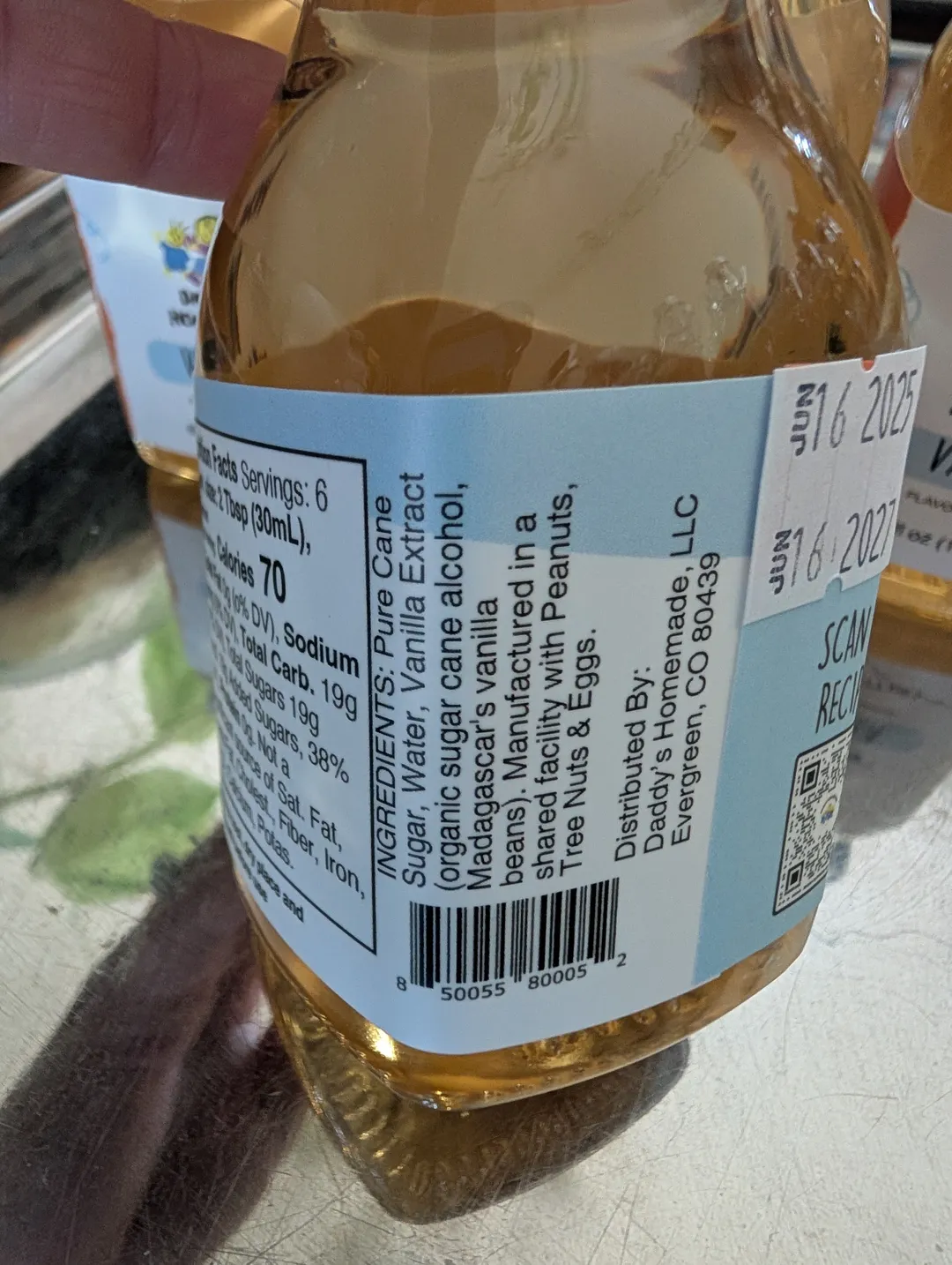 Vanilla Natural Flavored Syrup 6oz