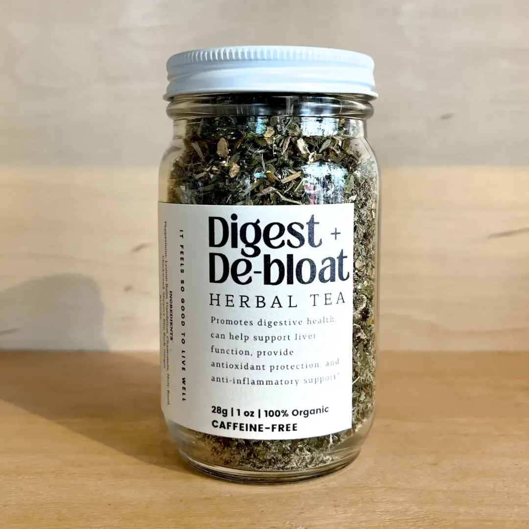 Digest + De-bloat Loose Leaf Herbal Tea | Glass Jar