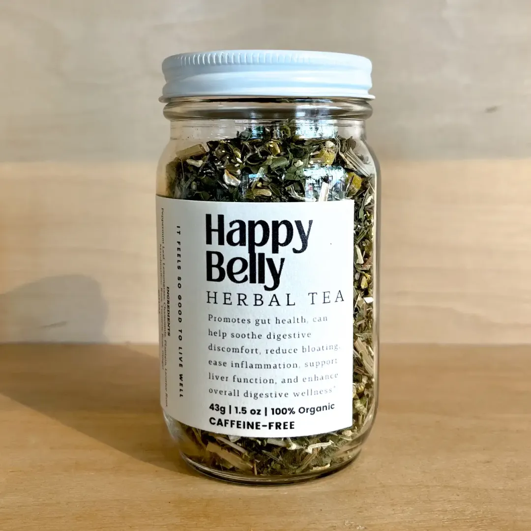 Happy Belly Loose Leaf Herbal Tea | Glass Jar