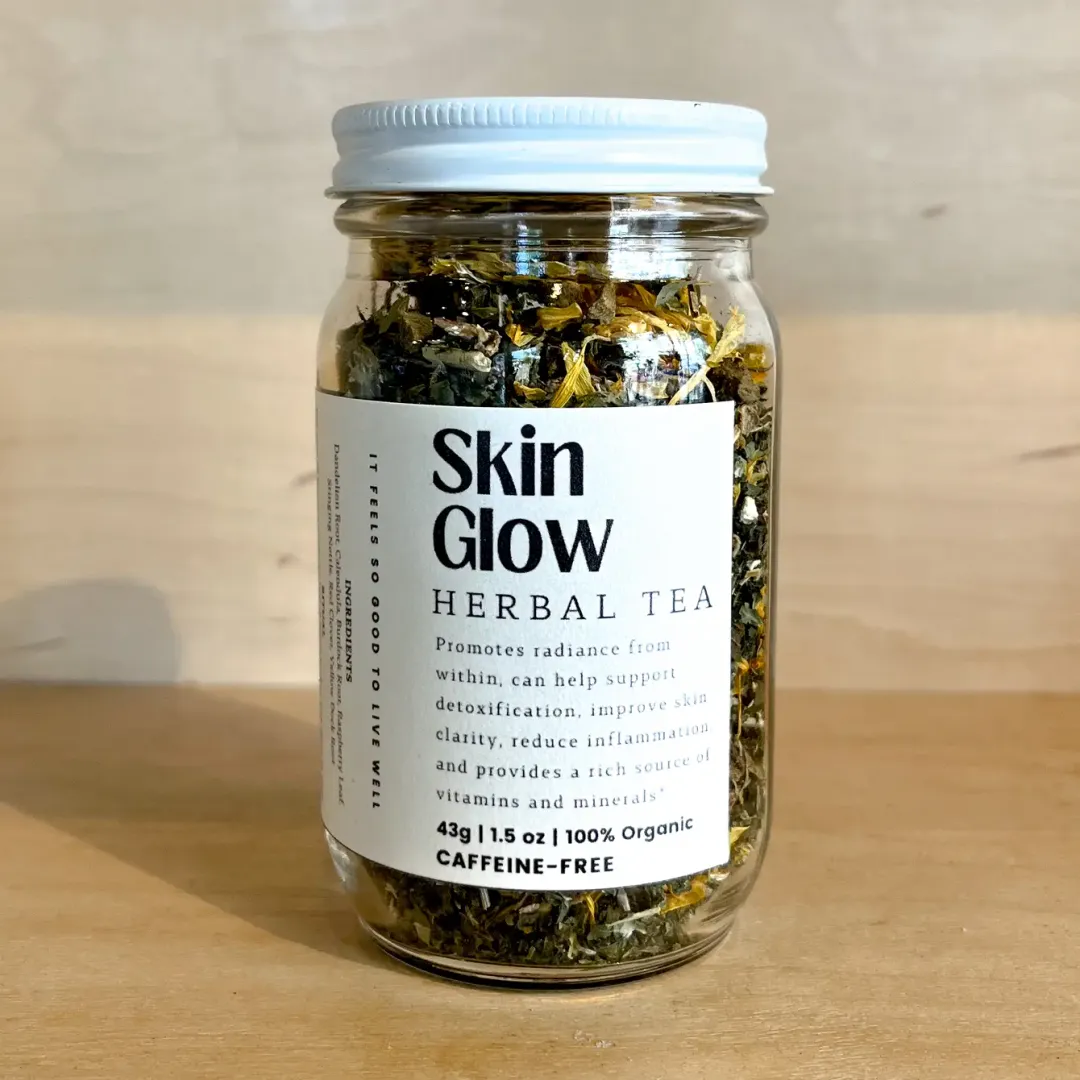 Skin Glow Loose Leaf Herbal Tea | Glass Jar