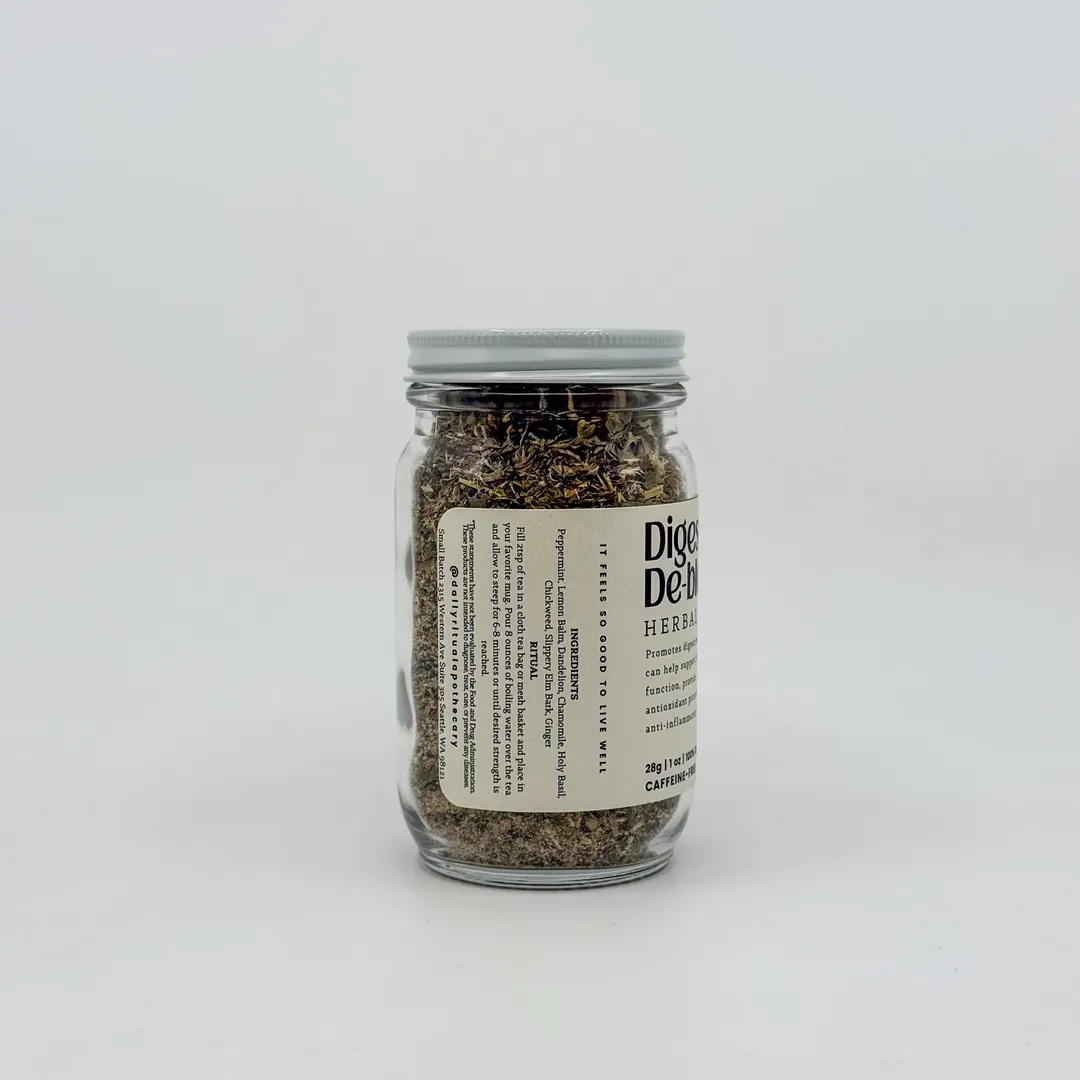 Digest + De-bloat Loose Leaf Herbal Tea | Glass Jar