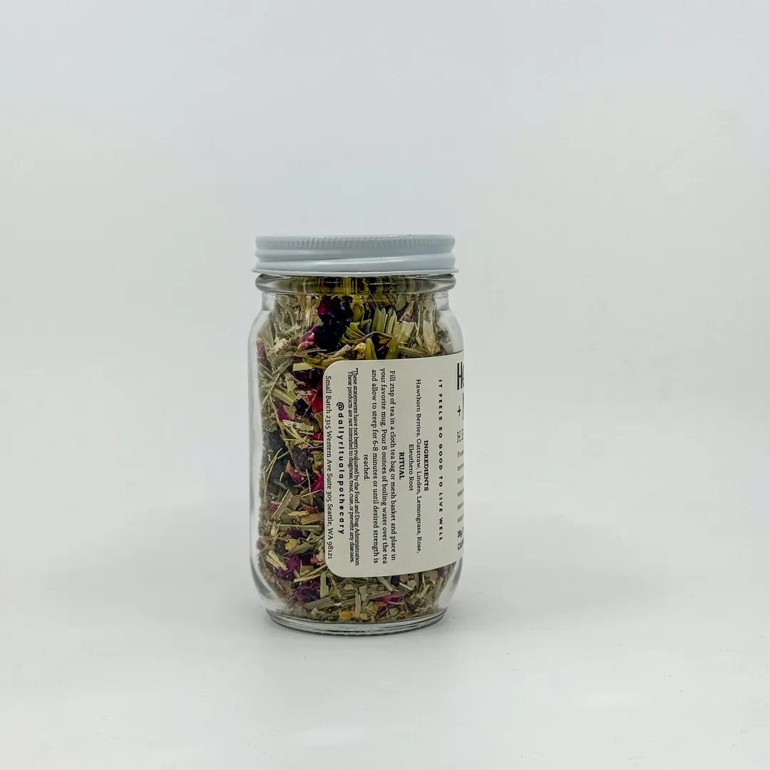 Heart + Nerve Loose Leaf Herbal Tea | Glass Jar