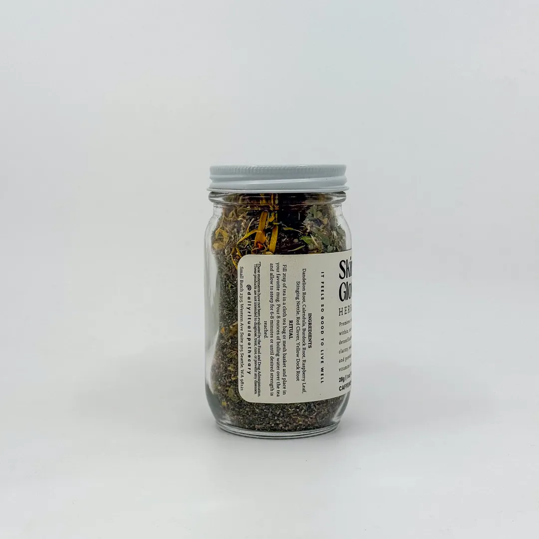 Skin Glow Loose Leaf Herbal Tea | Glass Jar