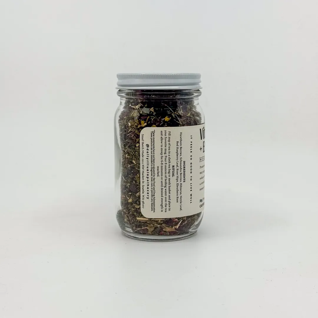 Vitality + Energy Loose Leaf Herbal Tea | Glass Jar