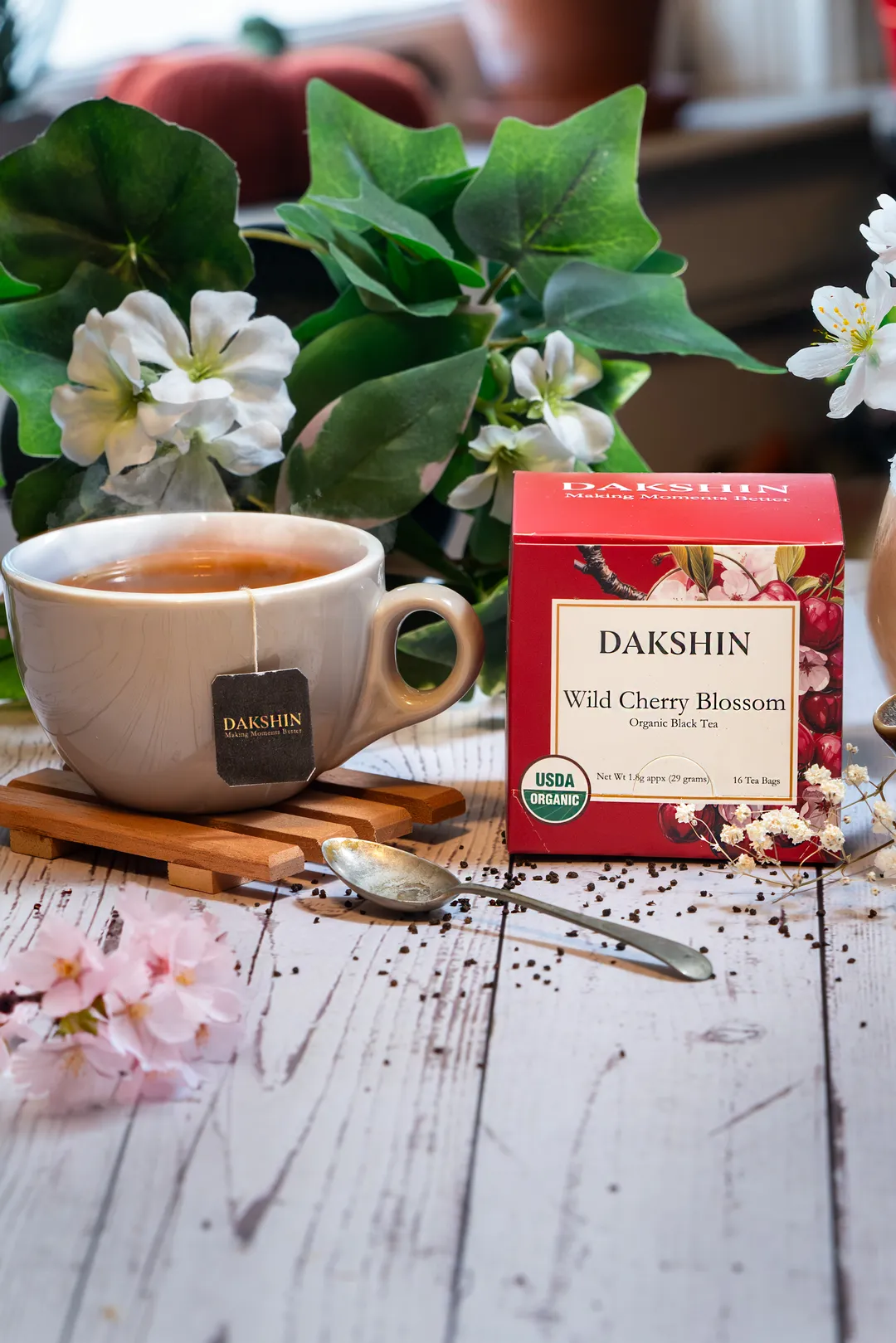 Organic Wild Cherry Blossom Tea - Wellness by Dakshin
