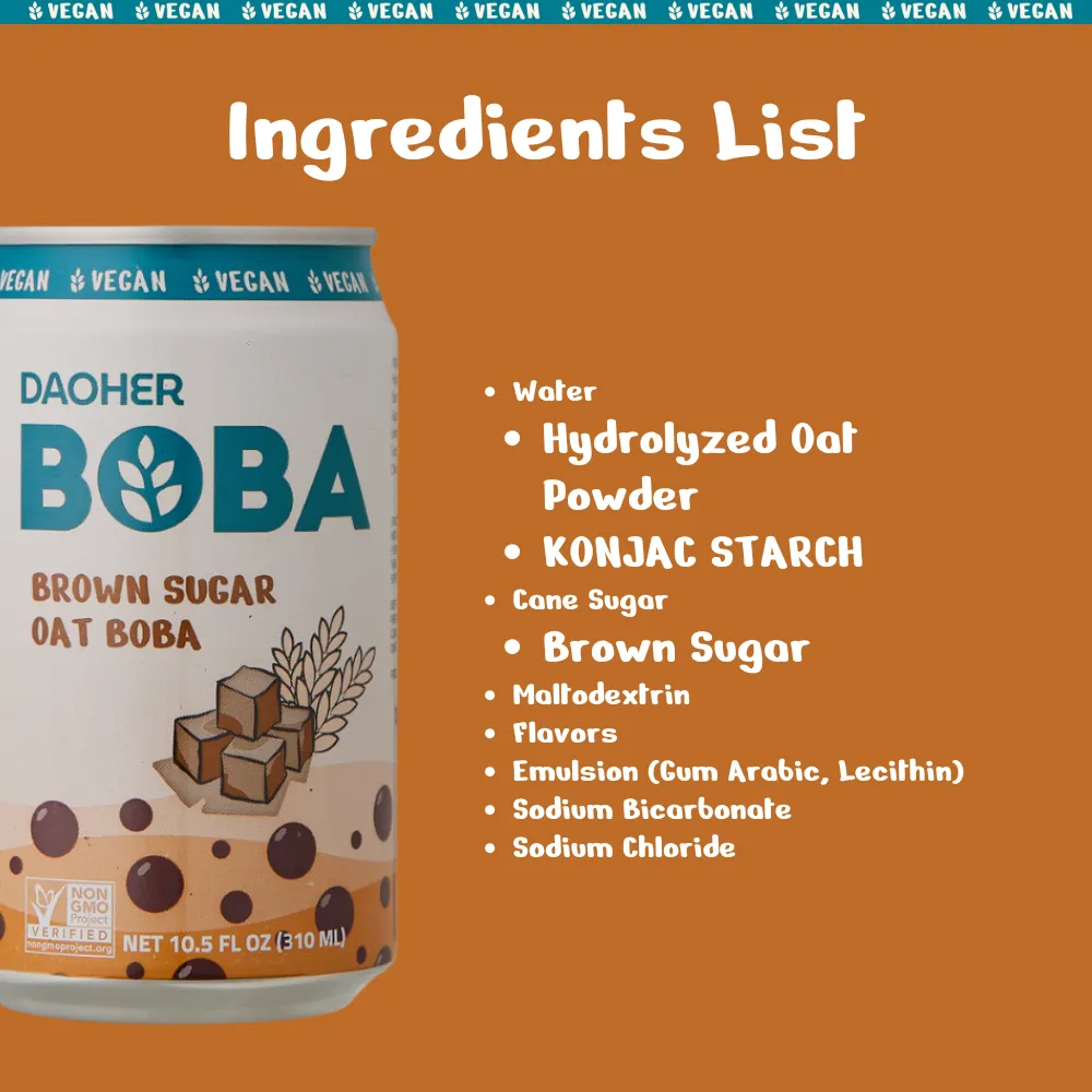Daoher Brown Sugar Oat BOBA (vegan)
