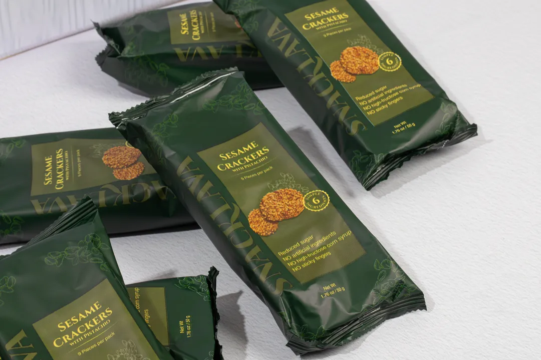 Sesame Crackers Pistachio - Snacklava® | 20 Pack