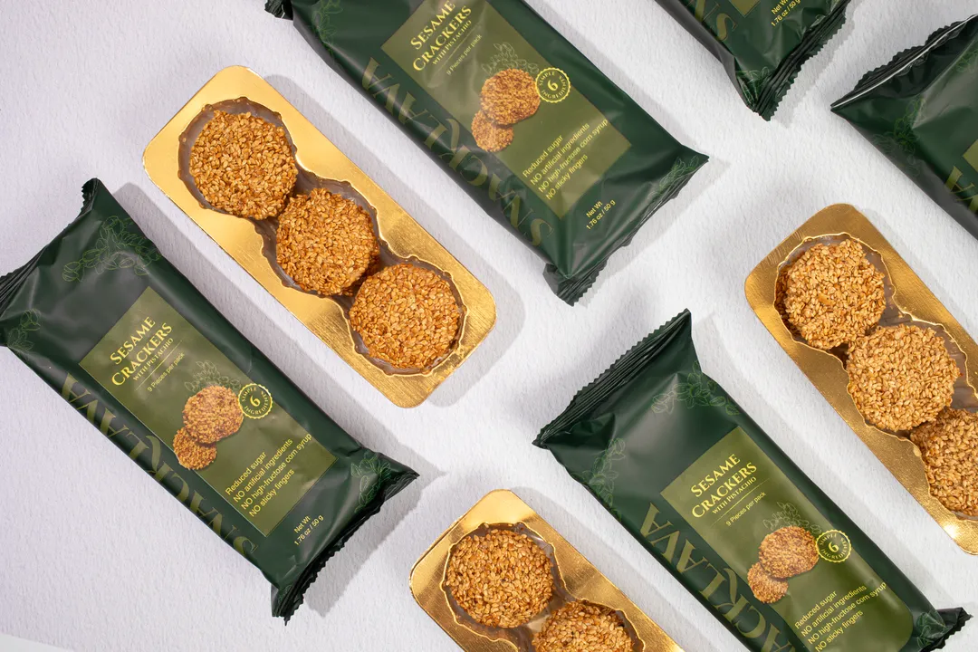 Sesame Crackers Pistachio - Snacklava® | 20 Pack