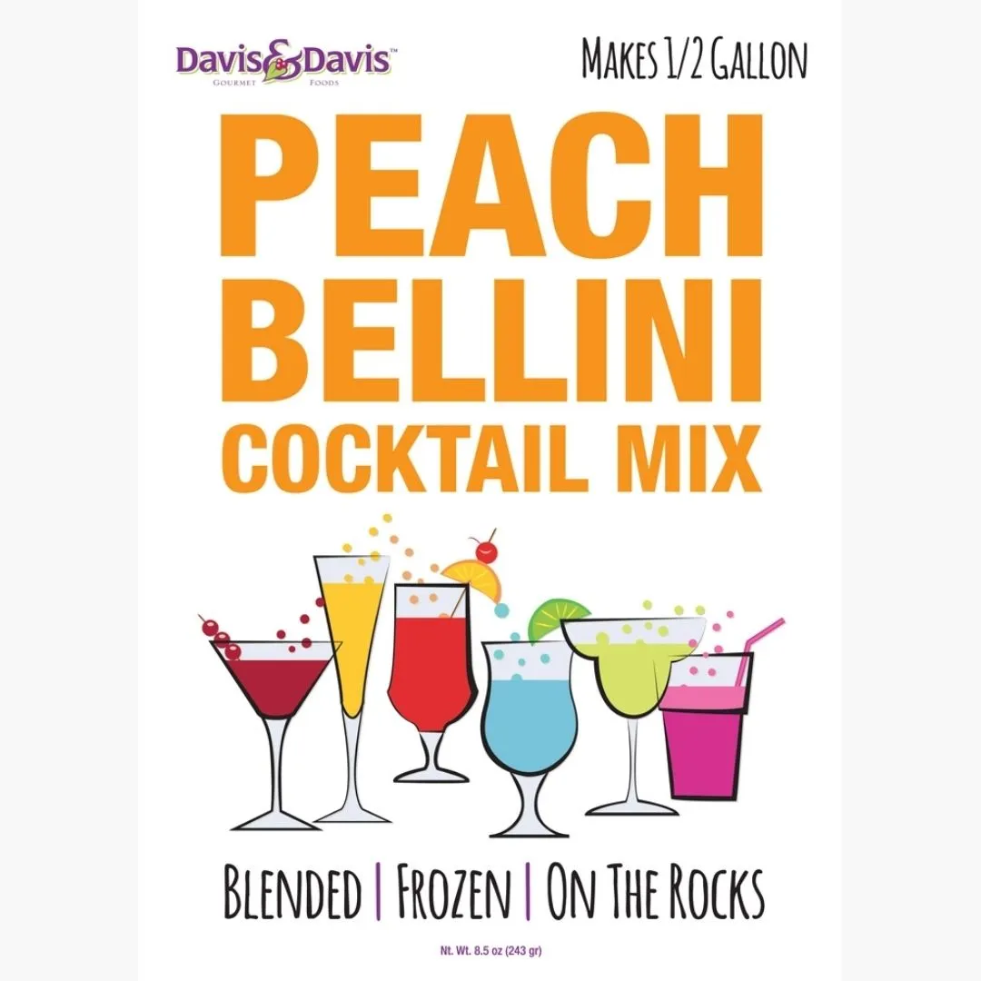 Peach Bellini Cocktail Mix - Makes 1/2 Gallon