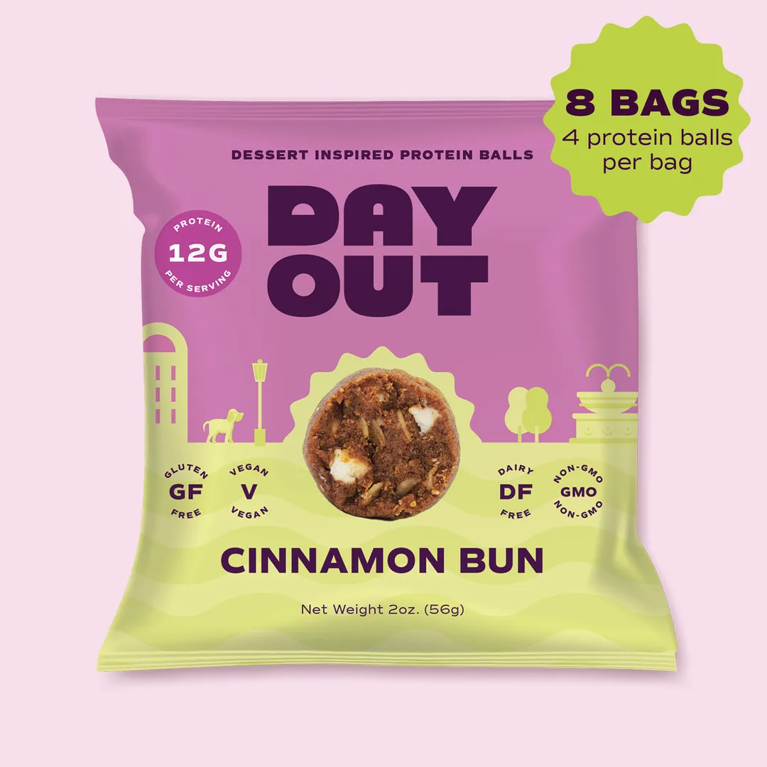 Cinnamon Bun Protein Balls- Case of 8 Single Serve Packs