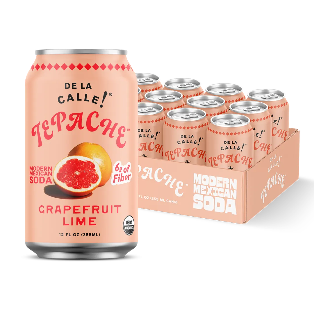 De La Calle Grapefruit Lime Tepache Mexican Soda (12 Pack)
