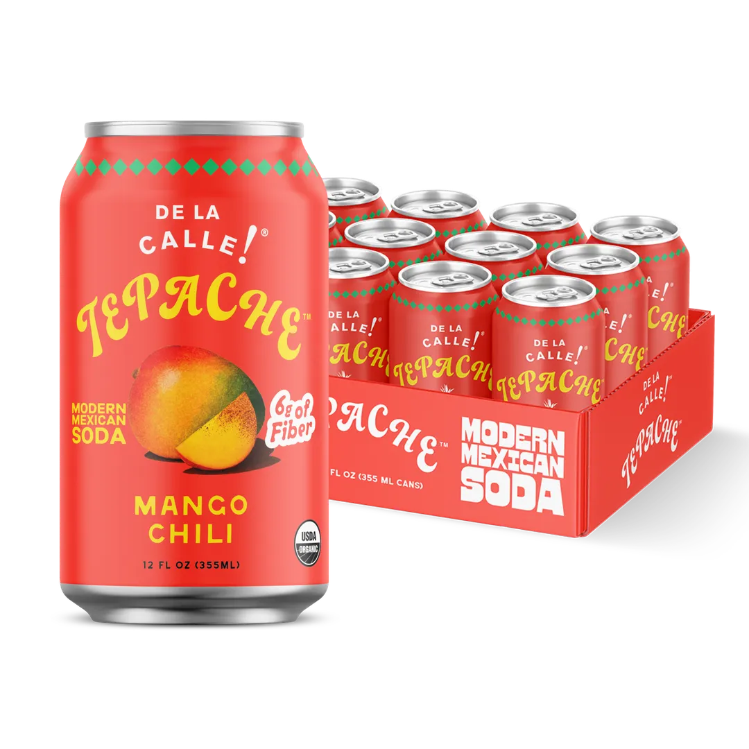De La Calle Mango Chili Tepache Mexican Soda (12 Pack)