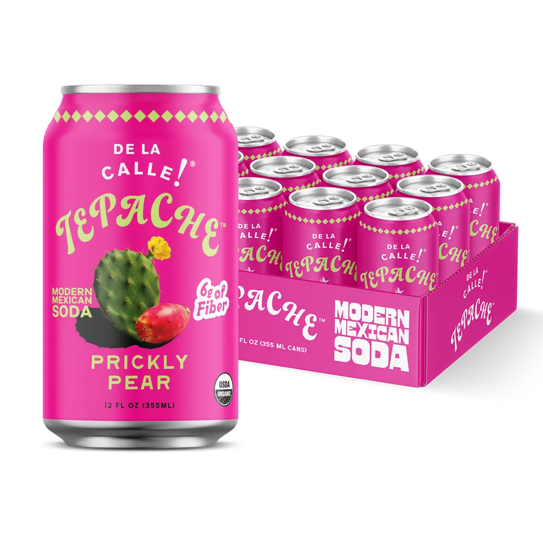 De La Calle Cactus Prickly Pear Tepache Mexican Soda (12 Pack)