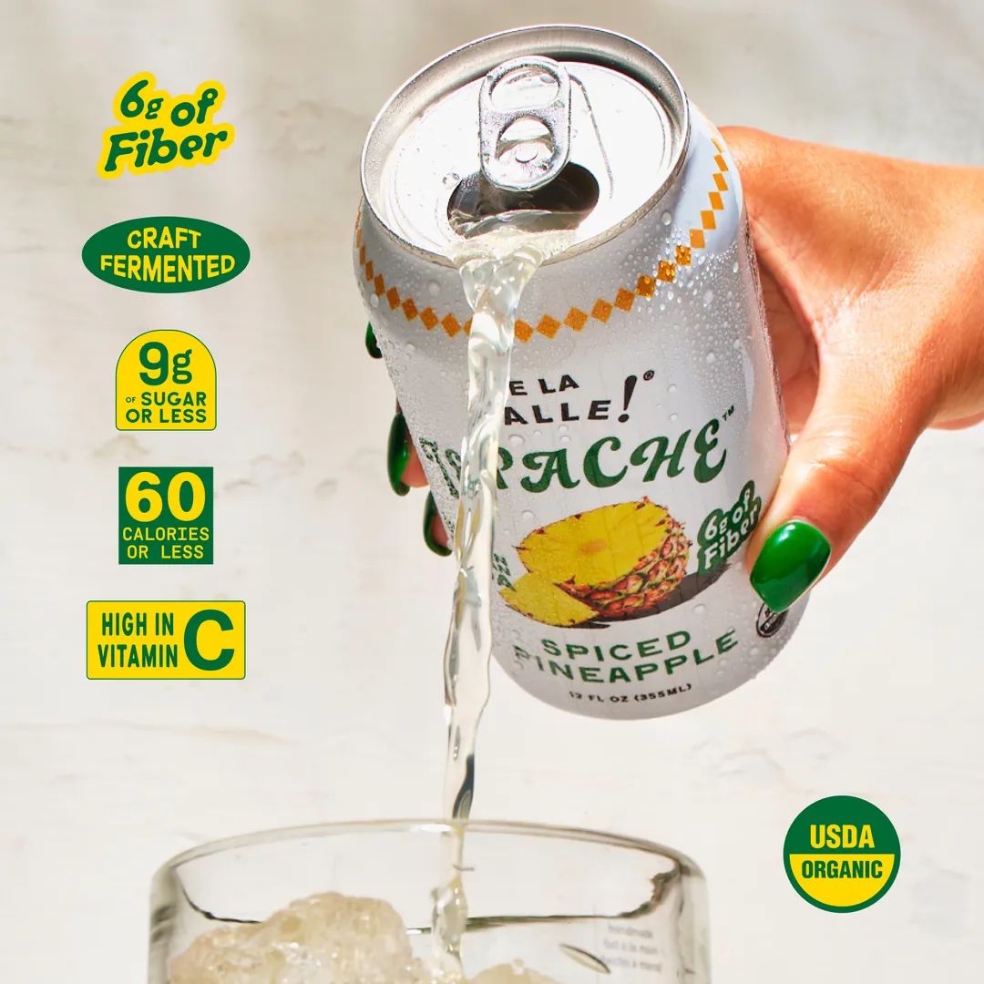 De La Calle Spiced Pineapple Tepache Mexican Soda (12 Pack)