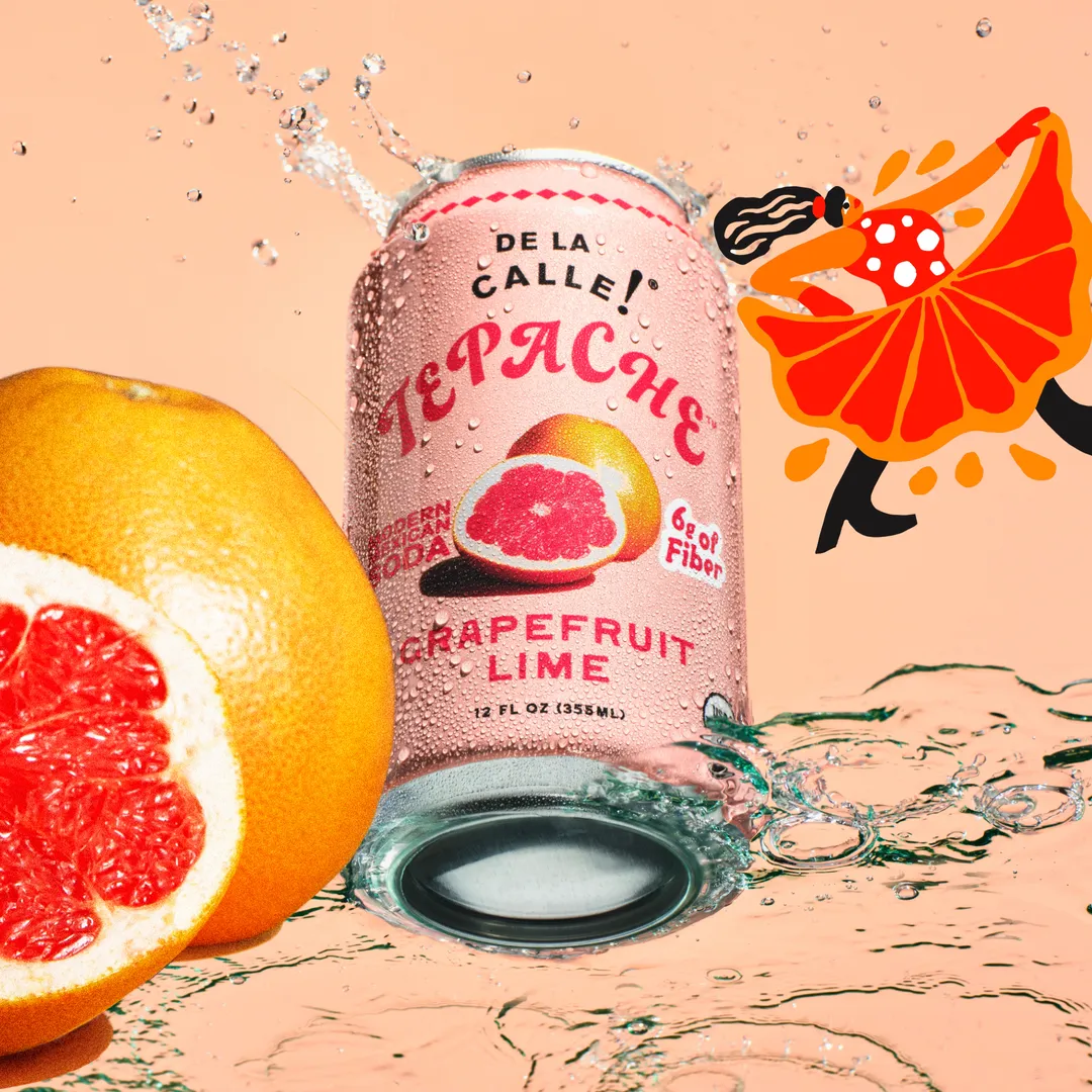 De La Calle Grapefruit Lime Tepache Mexican Soda (12 Pack)