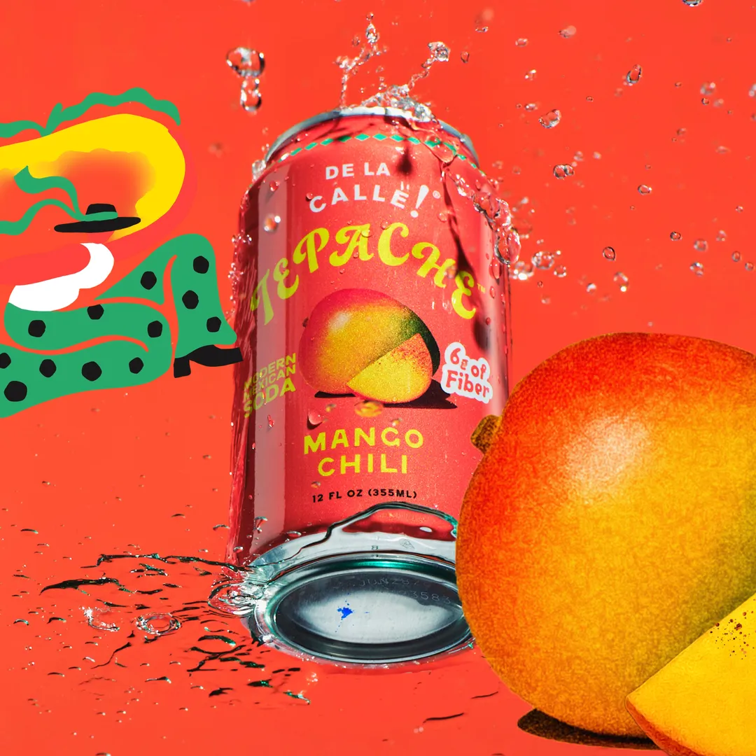 De La Calle Mango Chili Tepache Mexican Soda (12 Pack)