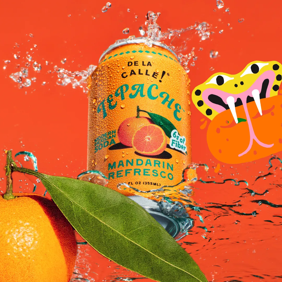 De La Calle Mandarin Refresco Tepache Mexican Soda (12 pack)