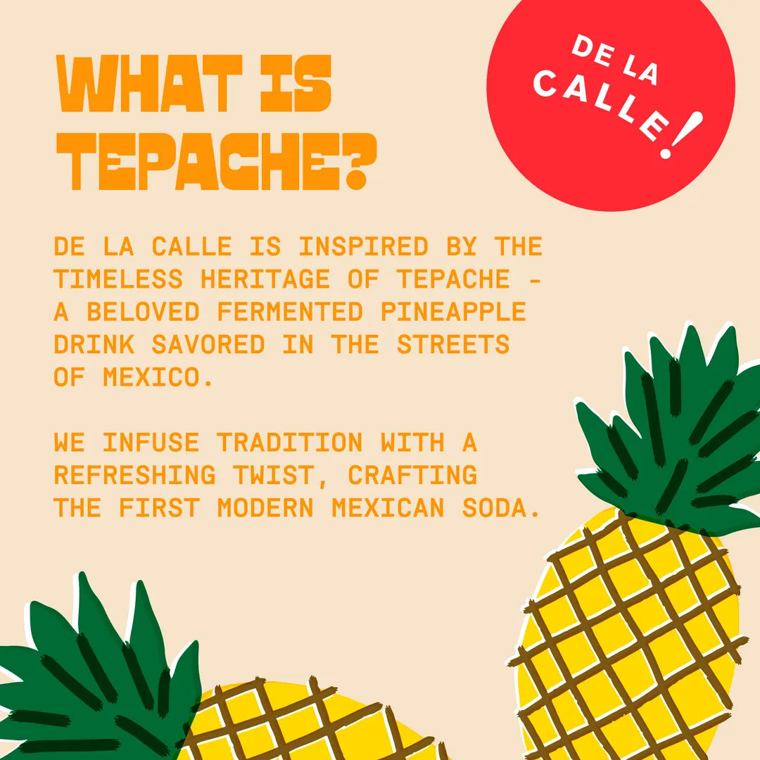 De La Calle Mandarin Refresco Tepache Mexican Soda (12 pack)