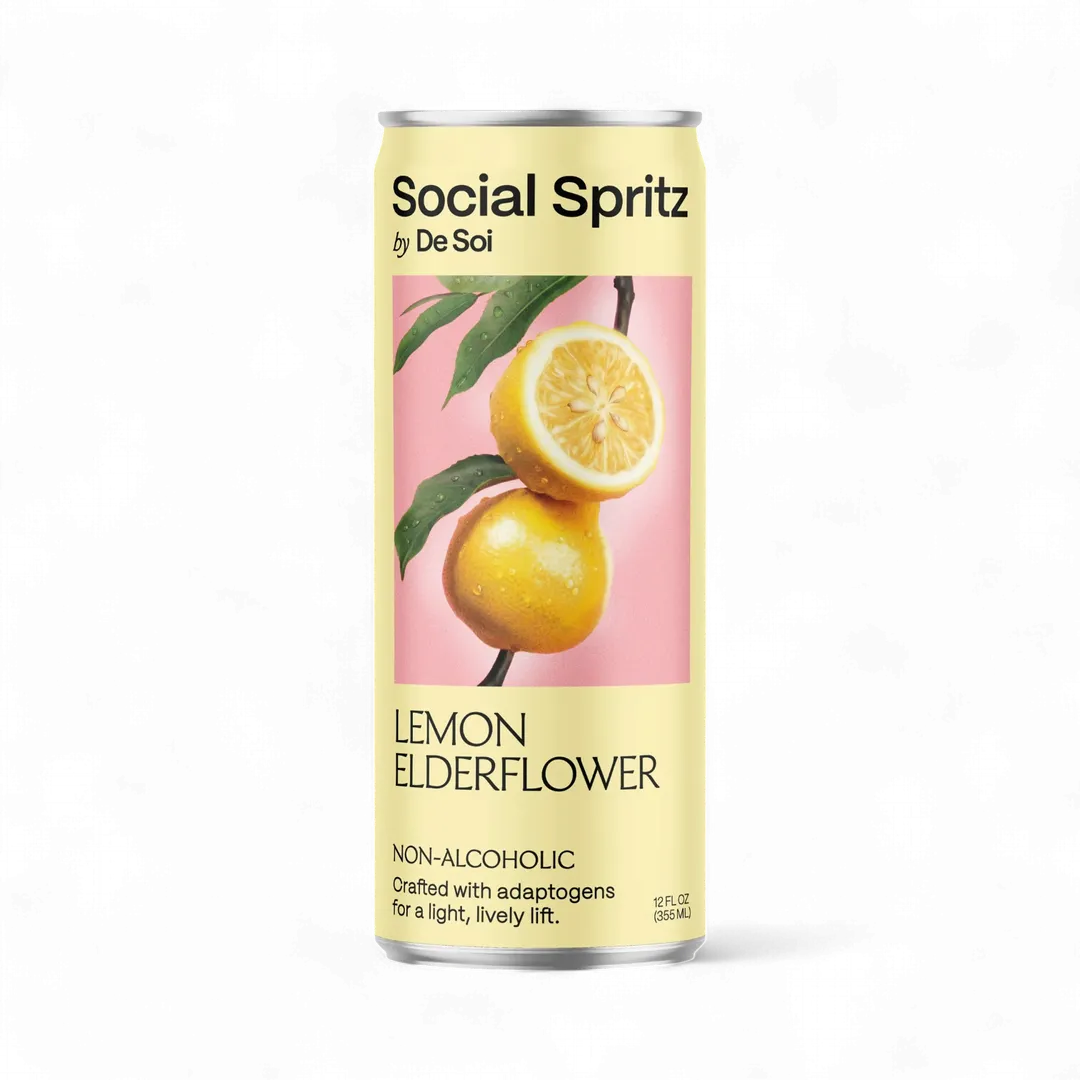 Social Spritz by De Soi - Lemon Elderberry, 24 cans (12oz)