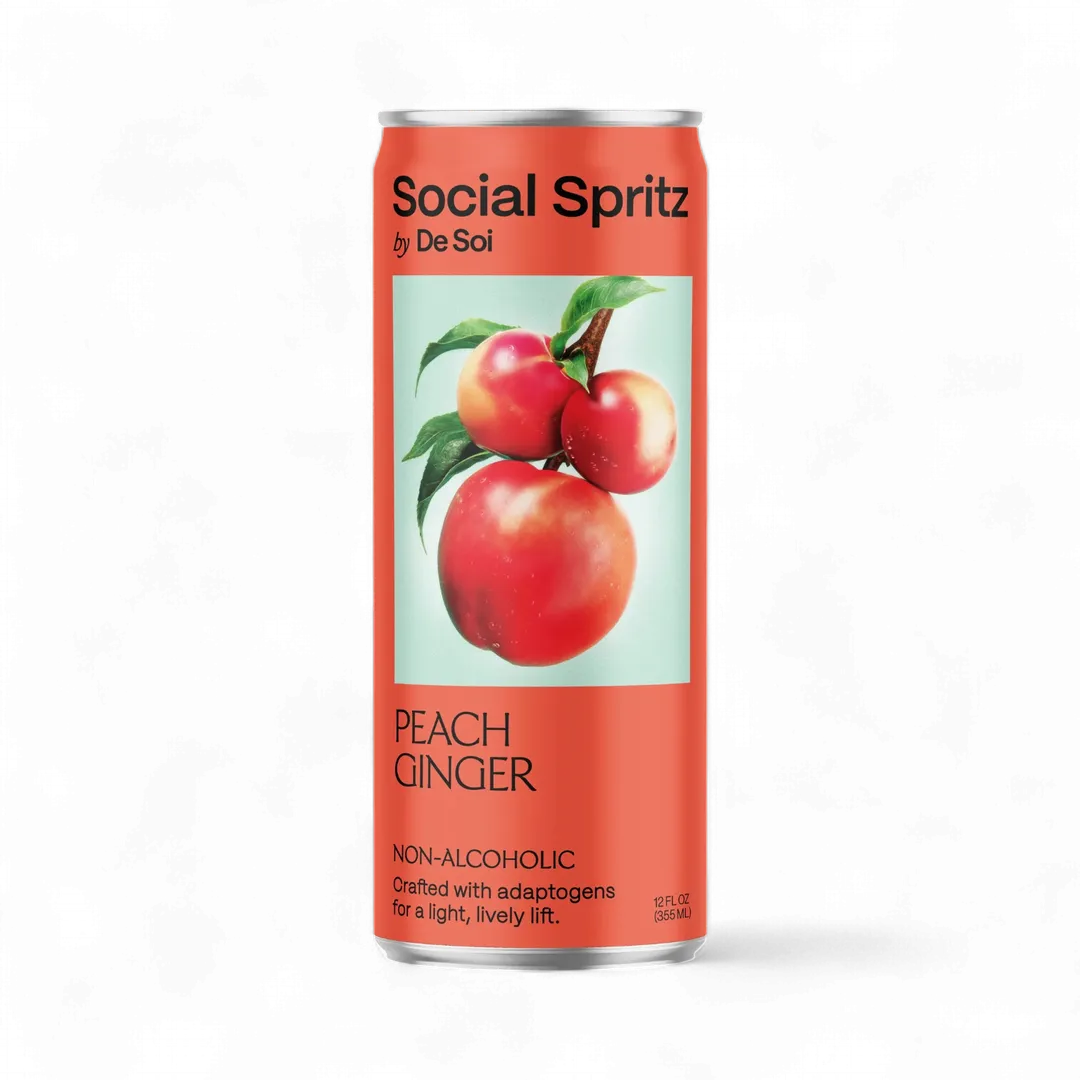 Social Spritz by De Soi - Peach Ginger, 24 cans (12oz)