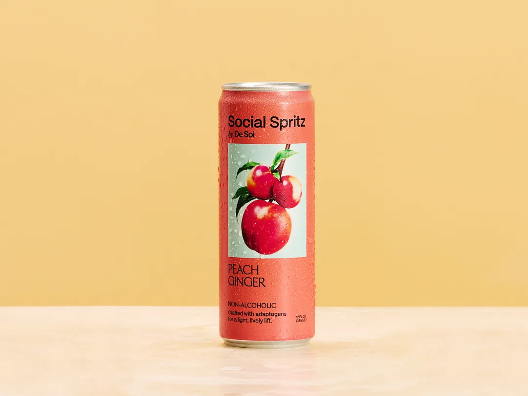 Social Spritz by De Soi - Peach Ginger, 12 cans (12oz)