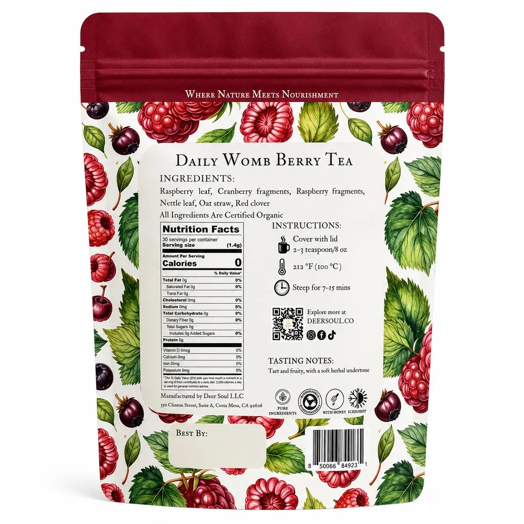 Daily Womb Berry — Raspberry Leaf & Cranberry Herbal Tea (1.5oz)