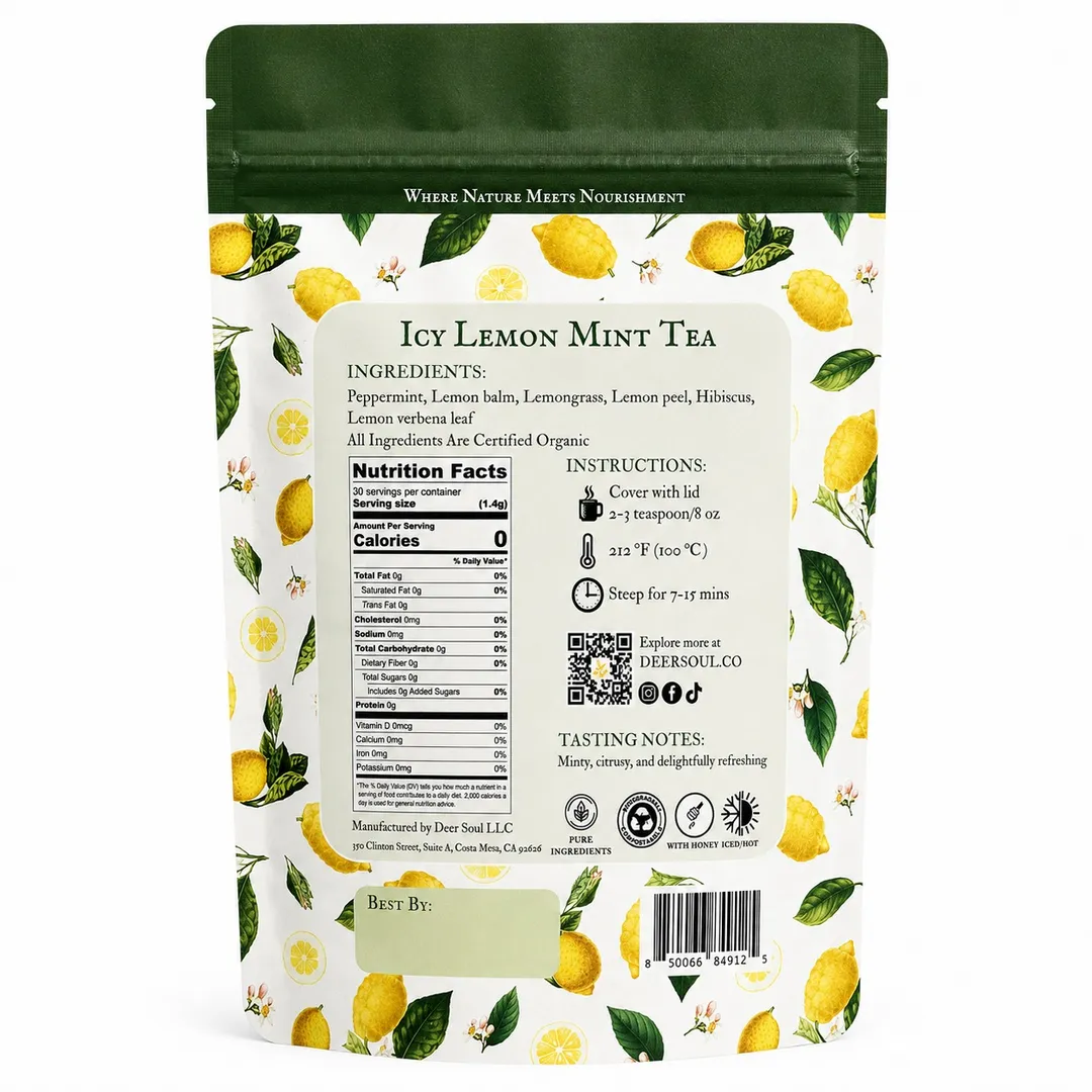 Icy Lemon Mint — Citrus & Peppermint Loose Leaf Iced Herbal Tea (1.5oz)