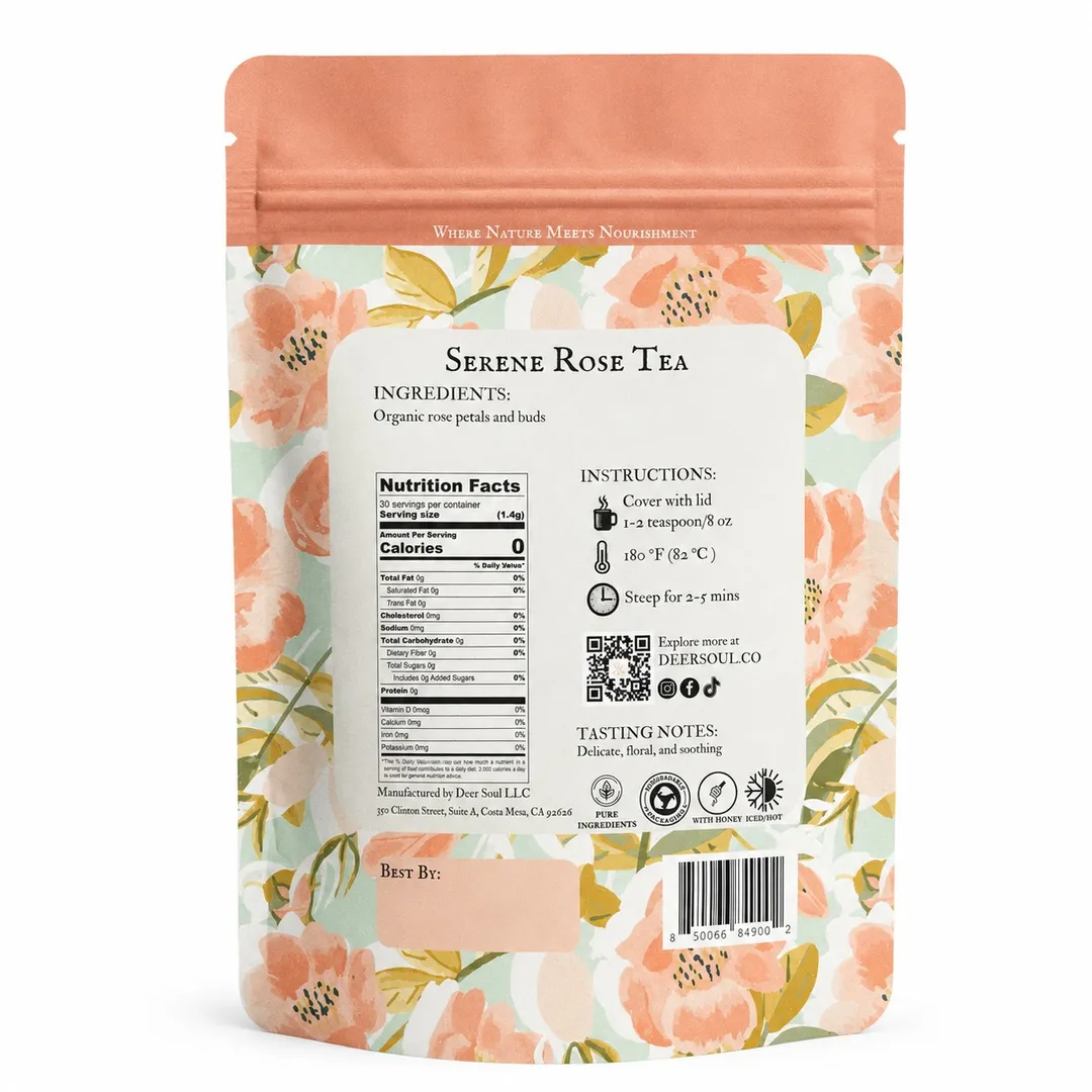 Serene Rose — Whole Rose Petal Loose Leaf Herbal Tea (1.5oz)