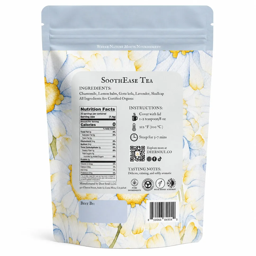 SoothEase — Chamomile & Lemon Balm Herbal Tea (1.5oz)