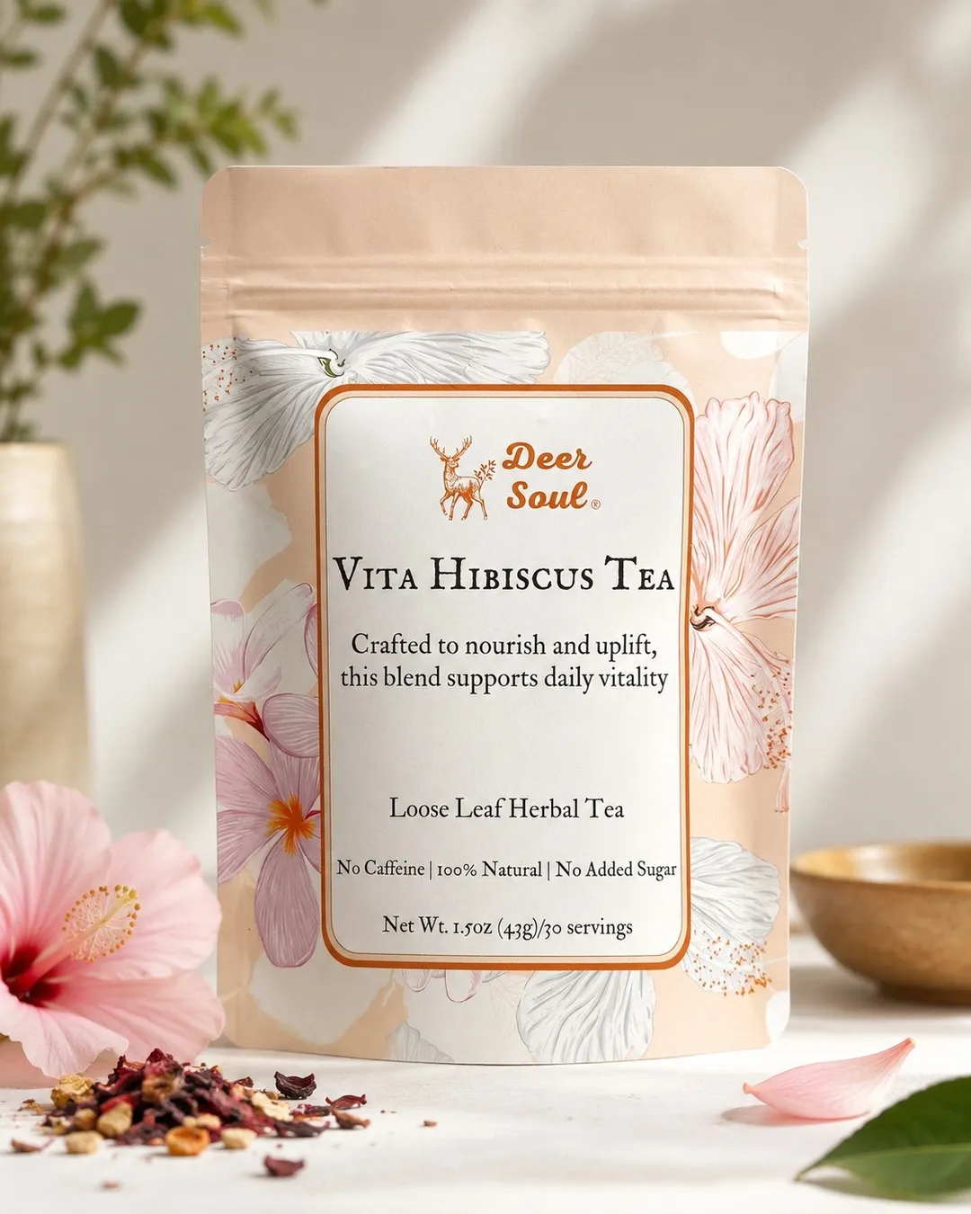 Vita Hibiscus — Tart Hibiscus & Rose Hip Loose Leaf Herbal Tea (1.5oz)
