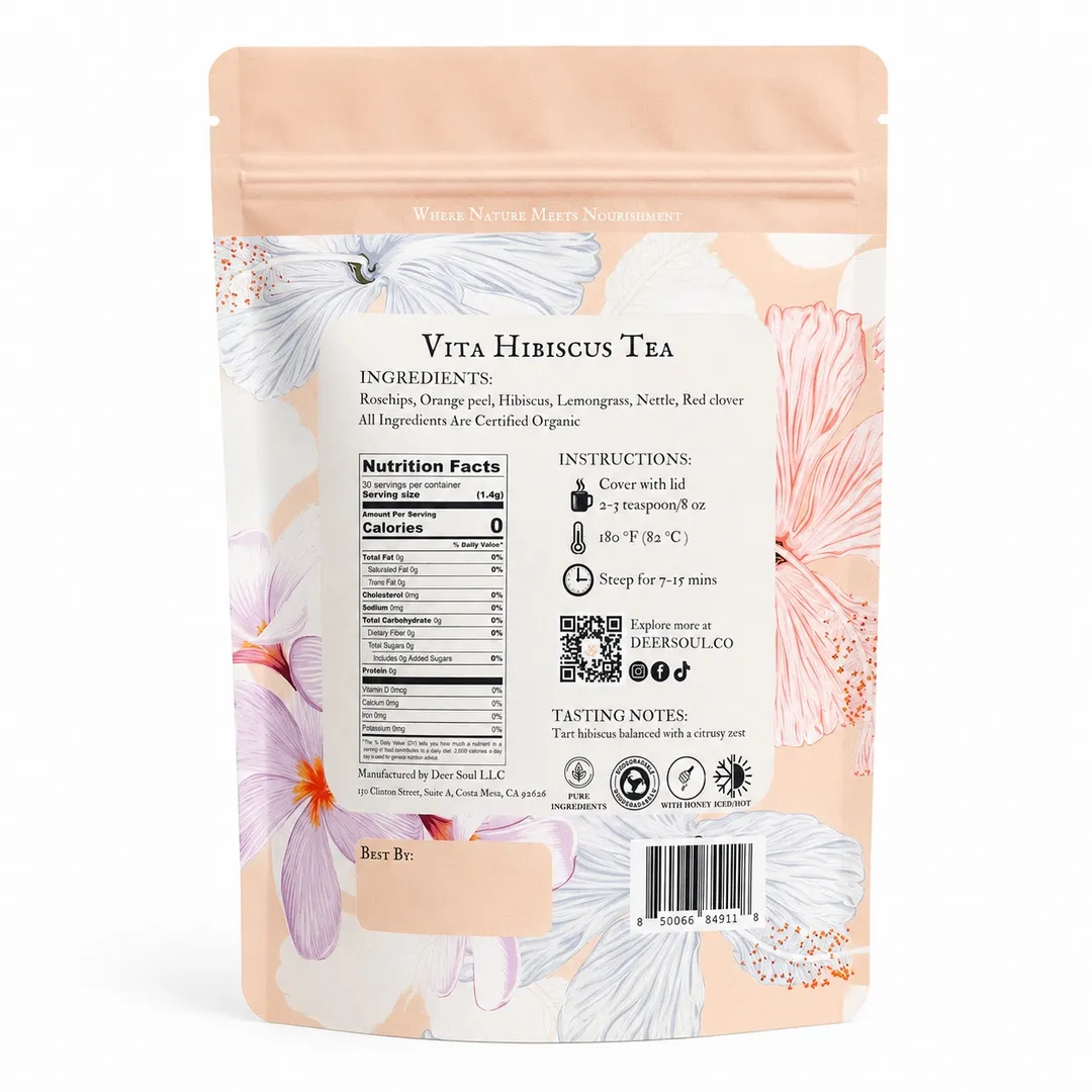 Vita Hibiscus — Tart Hibiscus & Rose Hip Loose Leaf Herbal Tea (1.5oz)