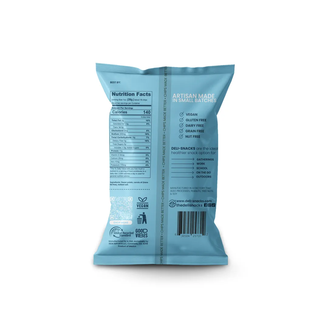 Sweet Potato Chips | Lightly Salted | Snacks | Vegan |1.58oz