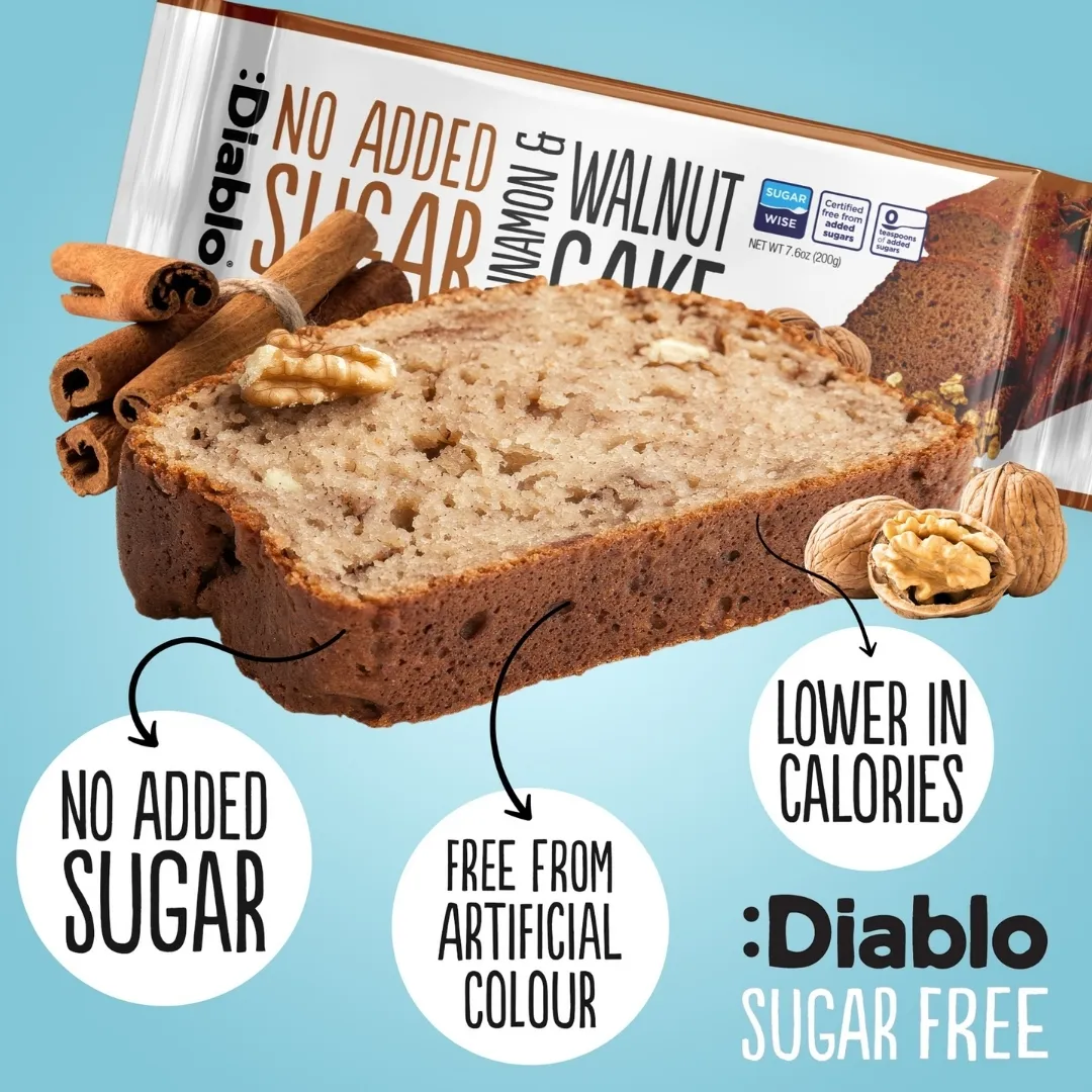 No Added Sugar Cinnamon & Walnut Cake 200g – Sliceable Loaf