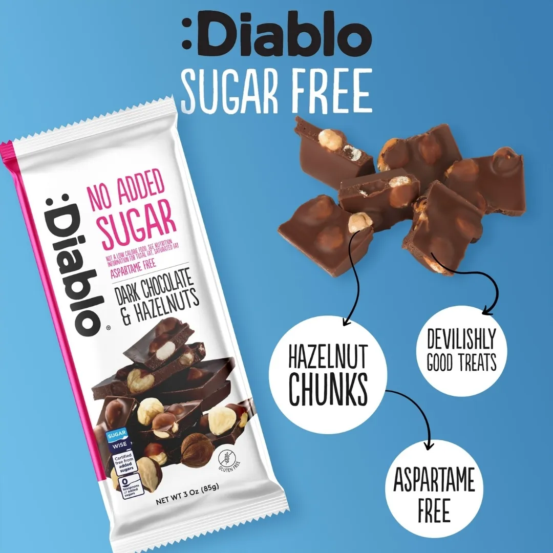 No Added Sugar Dark Chocolate & Hazelnuts 85g